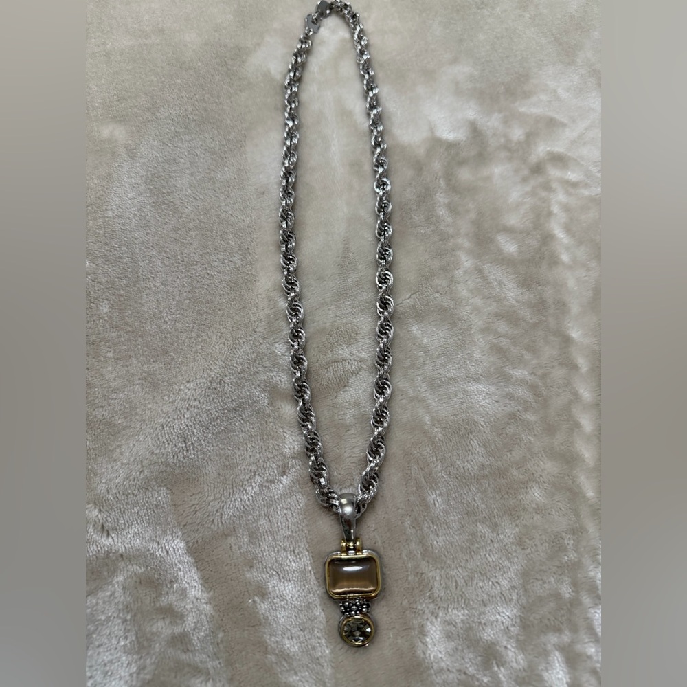 Monet Silver chain and Gold& Silver Pendant Necklace